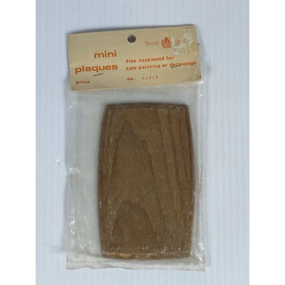 Vintage NOS‎ Royal Coat Mini Plaques Fine Teakwood  For Tole Painting Decoupage